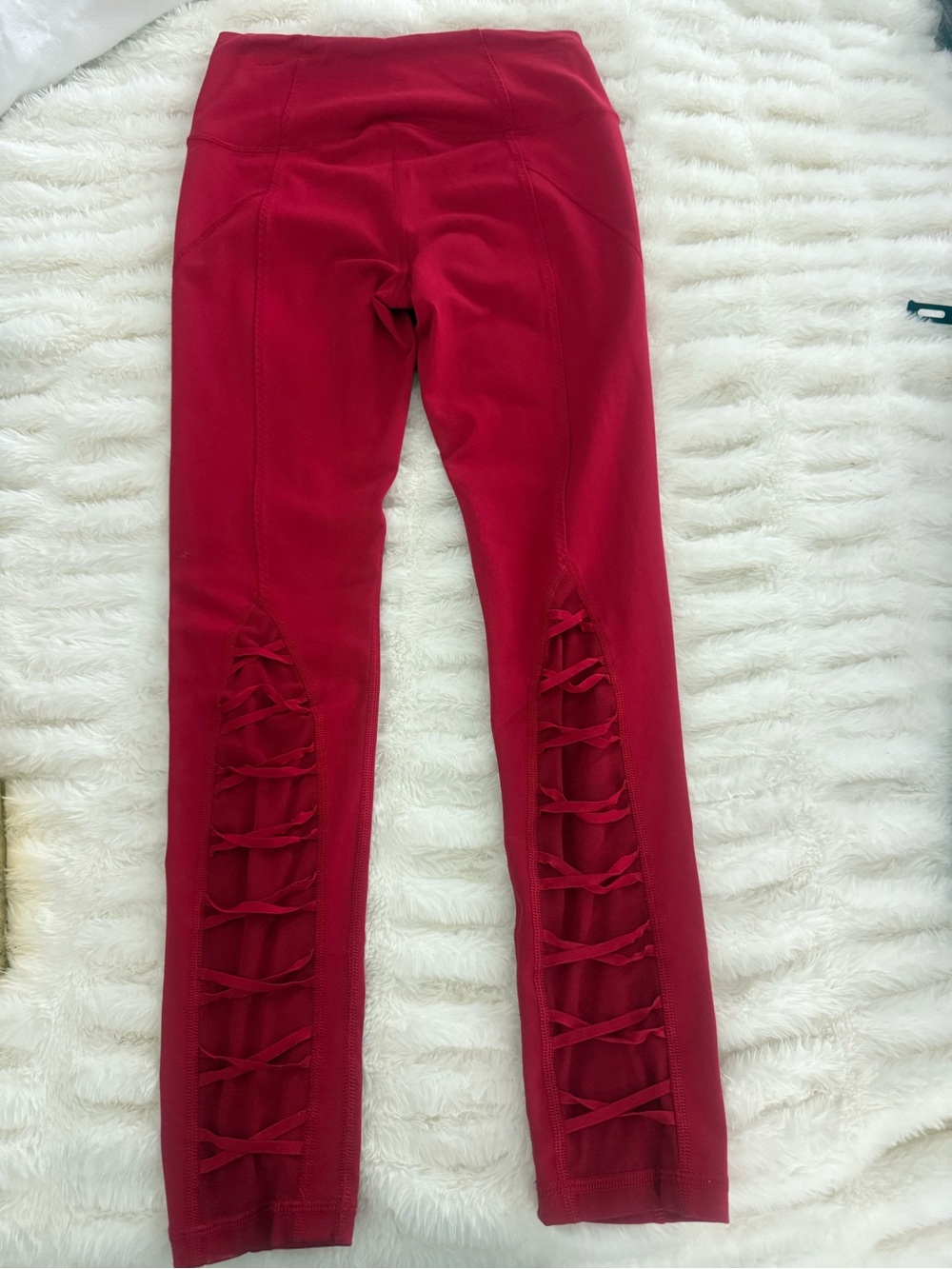 Victoria's Secret Red Lace-Up Jeggings